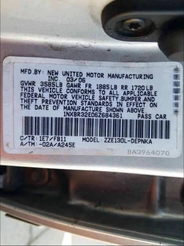 2006 Toyota Corolla LE – Excellent Condition